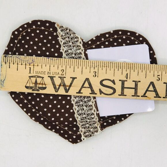 Set of 4 Fabric Pillow Gift Card Holders in Brown Dots 5x4 Inches - Picture 5 of 5